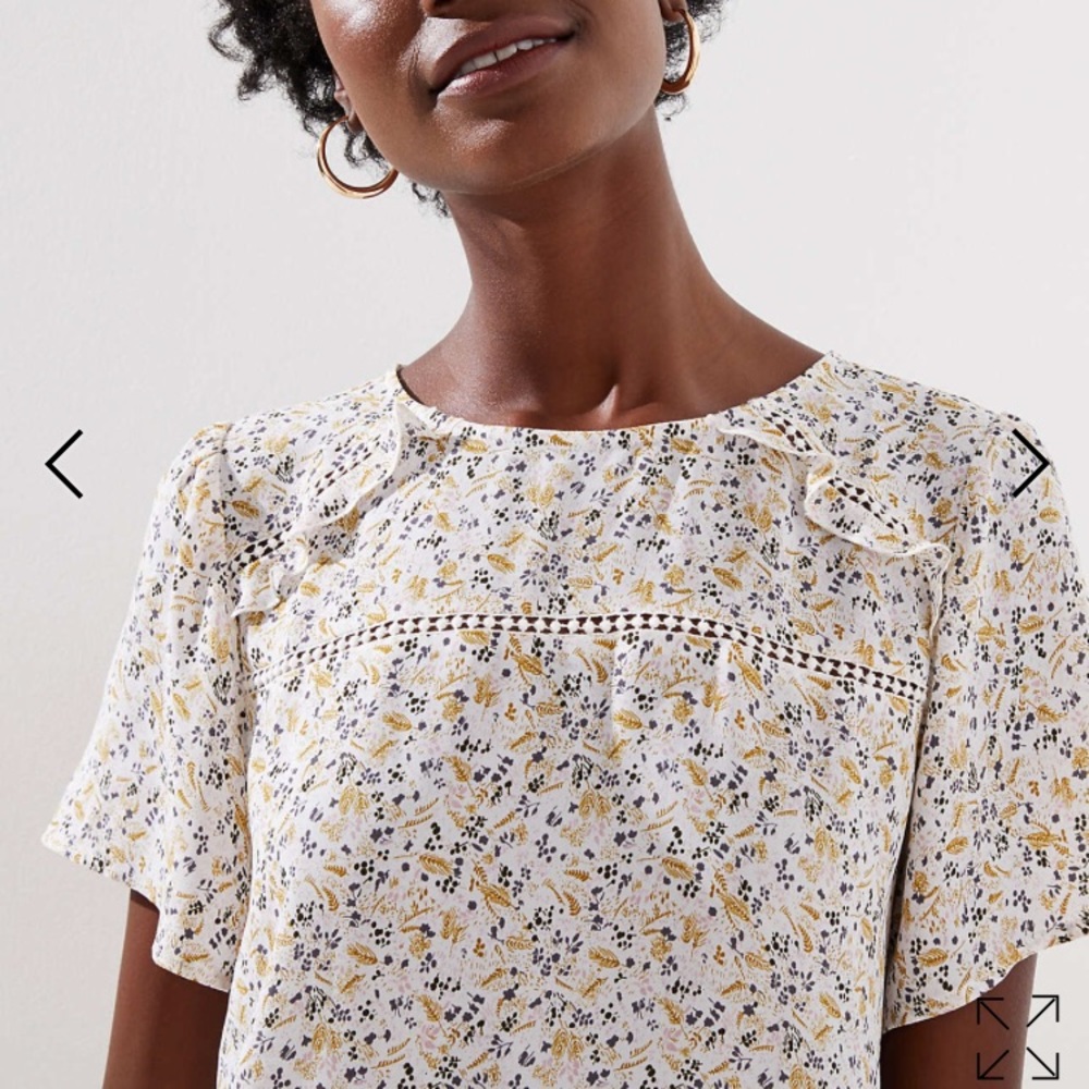 NWT Loft floral ruffle top